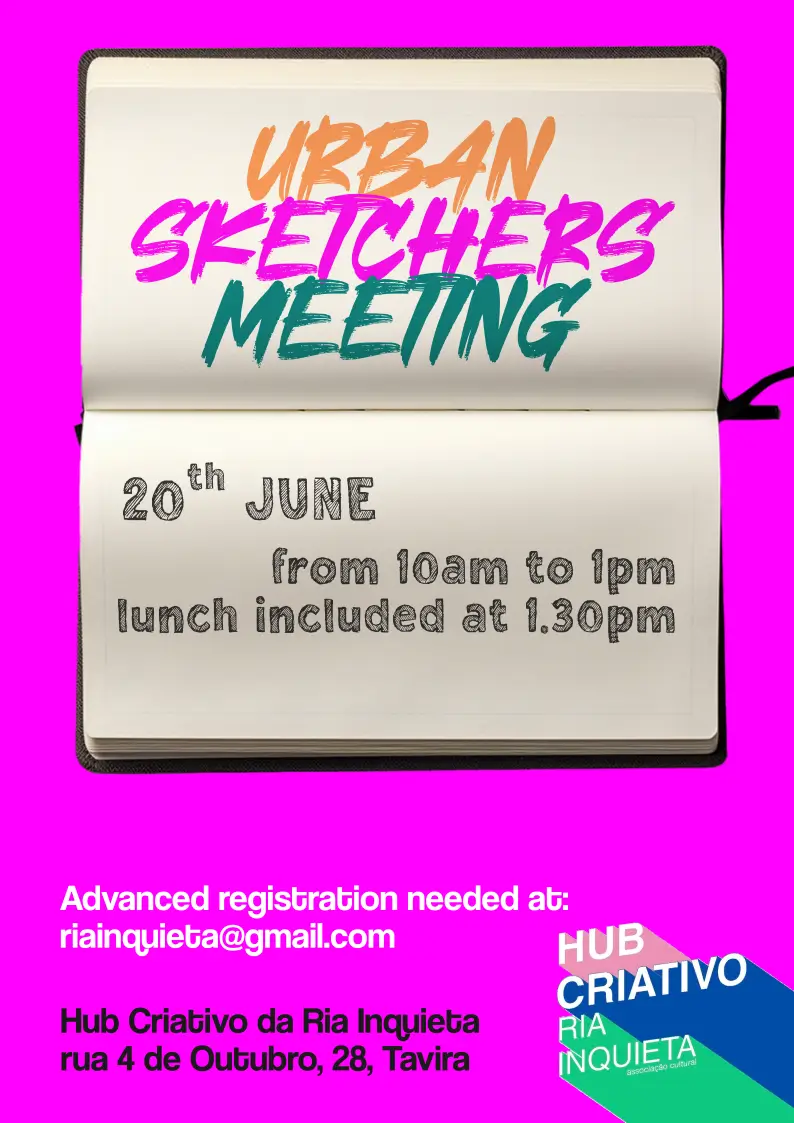 CARTAZ URBANSKETCHERS - Urban Sketching Tavira com a Ria Inquieta